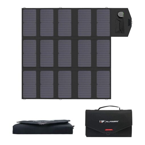 ALLPOWERS Portable Solar Panel 100W (Dual 5v USB with 18v DC Output) Monocrystalline Solar Charger Foldable Solar Panel for Laptop, Generator, 12v Car, Boat, RV Battery 18V100W