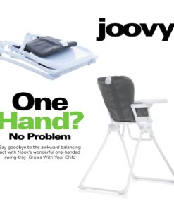 Joovy Nook High Chair Featuring Four-Position Adjustable Swing Open Tray, and Removable, Dishwasher-Safe Tray Insert for Easy Cleaning - Folds Down Flat for Easy Storage (Charcoal) Charcoal 23 51OE57jDhfL
