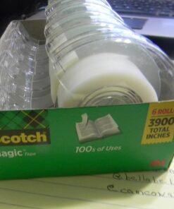 Scotch Magic Tape, Invisible, Repair Christmas Cards and Use as Holiday Gift Wrap Supplies for Christmas, 6 Tape Rolls With Dispensers 6 Packs 42 51OKkisCJcL