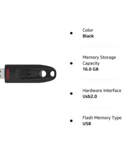 SanDisk Cruzer Ultra 16GB USB 3.0 Flash Drive SDCZ48-016G-U46 up to 100MB/s (Pack of 5) 11 51OQe4zjACL