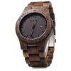 Bewell W086B Mens Wooden Watch Analog Quartz Lightweight Handmade Wood Wrist Watch ebony wood 7 51OScEFe5KL