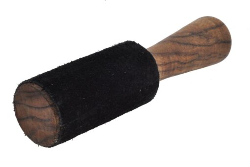 Black Leather-Wrapped Singing Bowl Striker, 7 x 1.5 Inches, Singing Bowl Mallet, Gong Mallet, Puja