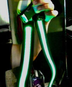 ILLUMISEEN LED Reflective Belt Sash | High Visibility LED Lights with 2 Lighting Modes | Adjustable Quick Release Buckle | USB Rechargeable, No Batteries Needed | Weatherproof Professional Safety Gear Green 33 51OX36z4a3L