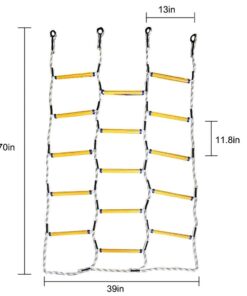 Aoneky 5.9 ft Nylon Climbing Cargo Net - Climbing Rope Ladder for Kids - Fun Outdoor Toy for Boys Ages 6 Years Old and Up 13 51OdzpUO01L