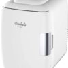 Cooluli Mini Fridge for Bedroom - Car, Office Desk & Dorm Room - Portable 4L/6 Can Electric Plug In Cooler & Warmer for Food, Drinks, Skincare Beauty & Makeup - 12v AC/DC & Exclusive USB Option, White