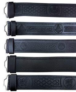 Leather Kilt Belt Celtic Twist Desgin Scottish Highland Accessories Black Medium 8 51Ol9QIHS9L