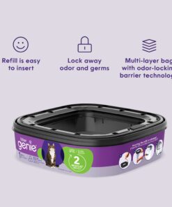 Litter Genie Refill Bags (1-Pack) | Multi-Layers of Odor-Barrier Technology | 1 Square Refill Cartridge Lasts Up to 2 Months Per Cat 15 51OoBB1TBpL