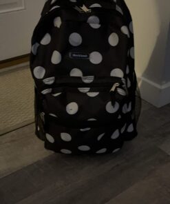Rockland Double Handle Rolling Backpack, Black Dot, 17-Inch 38 51Ooto5 e4L