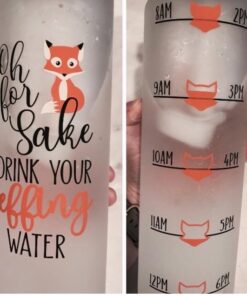 LEADO 32oz 1Liter Motivational Tracking Water Bottle with Times to Drink - for Fox Sake Drink Your Effing Water - Funny Birthday, Christmas Gifts for Women, Best Friend, Mom, Sister, Coworker Blue / White 49 51Os6G2P66L