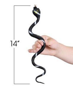ArtCreativity Realistic Rainforest Rubber Snake Toys - Pack of 12-14 Inches Long - Real Look Scales - Reptile Birthday Party Favors, Fake Prank Halloween Prop, Gift Idea for Boys and Girls 14 51OtT2S6NHL