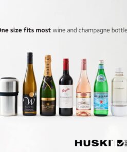 Huski Wine Chiller | Award Winning Iceless Design | Keeps Wine Cold up to 6 Hours | Wine Accessory | Next Generation Ice Bucket | Fits Some Champagne Bottles | Perfect Gift for Wine Lovers (Champagne) Matte Champagne 23 51OzqWG04DL