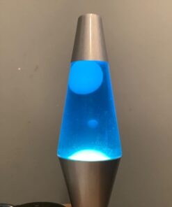 Lava Lite 1953 Silver Base Lamp with White Wax in Blue Liquid, 11.5", White Wax/Blue Liquid/Silver Base White / Blue / Silver 24 51P0lA1i11L