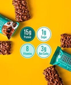 FULFIL Vitamin and Protein Bars, Chocolate Salted Caramel, Snack Sized Bar with 15g Protein and 8 Vitamins Including Vitamin C, 12 Counts 12 Count (Pack of 1) 19 51P2NmQSkUL