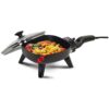 Elite Gourmet EFS-400 Personal Stir Fry Griddle Pan, Rapid Heat Up, 600 Watts Non-stick Electric Skillet with Tempered Glass Lid, Size 7" x 7" 15 51P7LQX3g3L