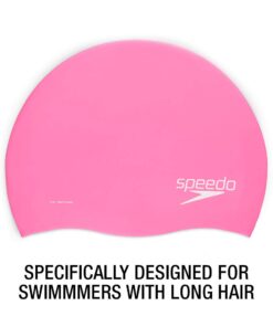 Speedo Silicone Long Hair Swim Cap White 8 51PDtTOF7IL