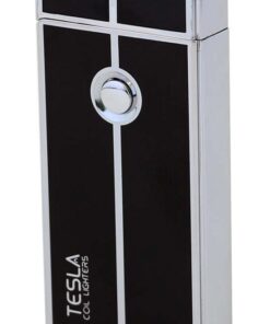 Tesla Coil Lighters™ USB Rechargeable Windproof Arc Cigarette Lighter with Charging Cable and Carrying Pouch Black/Silver 14 51PESiWbML