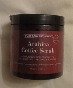 Arabica Coffee Body Scrub Exfoliator - Loaded with Caffeine for Cellulite and Stretch Marks | Exfoliating Skin on Face, Hand, Foot, Butt - Coffee Scrub for Women by Pure Body Naturals, 12 Ounce 72 51PEtL12n3L