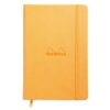 Rhodia - Ref 118608C - Webnotebook (96 Sheets) - A5 in Size, Lined Rulings, Leatherette Cover with Elasticated Strap, 90gsm Brushed Ivory Vellum - Orange