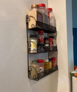 DecoBros 3 Tier Wall Mounted Spice Rack, Bronze 1-Pack 37 51PMK3j8utL