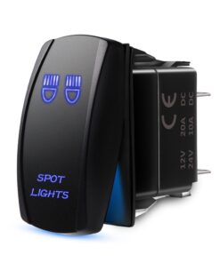MicTuning MIC-LSS1 5Pin Spot Rocker Switch On-Off LED Light 20A 12V, Blue 20 51PO4HMKORL