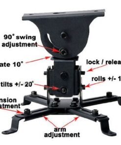VideoSecu Flat Vaulted Ceiling Projector Mount LCD DLP Bracket with Adjustable Height Rotating Swivel Arm One Piece PJ2B 1C9 27 51PPRxrj12L