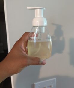 Vivaplex, 4, Clear, 8.5 oz (250 ml), Oval, Plastic Foaming Soap Dispensers, with White Pumps 21 51PQR6l5LVL