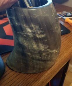 AleHorn Original Handcrafted Authentic Viking Drinking Horn Tankard for Beer Mead Ale - Genuine Medieval Inspired Stein Mug Food Safe Vessel with Handle (XXL - 30oz, Durable Resin Base) XXL - 30oz 30 51PSFeWtzL