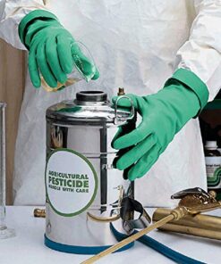 SHOWA 730 Nitrile Cotton Flock-lined Chemical Resistant Glove, Large (Pack of 12 Pairs),Light Green 9 51PSjMYDxRL