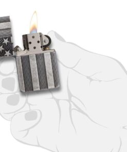 Zippo American Flag Lighters High Polish Chrome Space Design 38 51Pcph656L