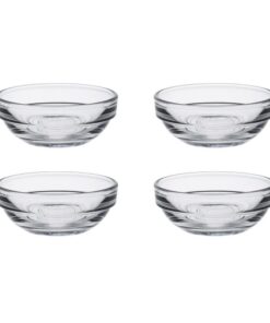 Duralex Made In France Lys Stackable Glass Bowl (Set of 4), 1 oz., 2.3 Inches, Clear 1.25 oz 22 51PjKWclV7L