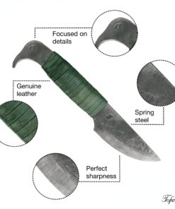 Toferner Original Gift-Knife - Bird Head - Hand Forged Knife - Sports- Hand Made Genuine Leather Case- Polished & Hardened Blade - Art Collection- Antiquity.Idea Beautiful Product 22 51Q5TnQdIlL