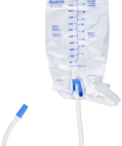 Teleflex Medical Inc Easy-Tap Leg Bag with Extra 18 Inch PVC Extension Tubing 16.9 Ounce, Sterile, Latex-Free (Pack of 5) White