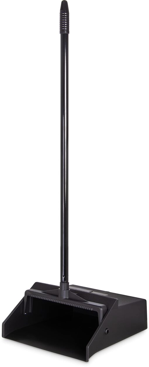 Carlisle FoodService Products Duo-Pan Upright Dust Pan with Serrated Yoke for Home, Restaurants, Kitchen, Lobby, And Office, Plastic, 30 Inches, Black 30 Inches (Pack of 1)