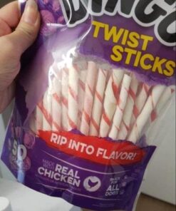 Dingo Twist Sticks Rawhide Chews, Made With Real Chicken, 50 Count 50 Count (Pack of 1) 1 pack 21 51QATj9SekL