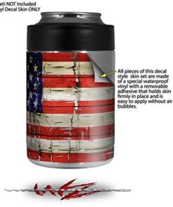 Alternative view of WraptorSkinz Patriotic Skin Wrap for Yeti Rambler Colster and RTIC Can (Cooler NOT Included) by Red, White Blue Distressed