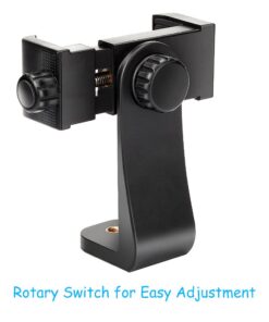 Vastar Smartphone Tripod Cell Phone Holder Mount Adapter, Fits iPhone, Samsung, and all Phones, Rotates Vertical and Horizontal, Adjustable Clamp 1 Pack 26 51QTOsotq3L