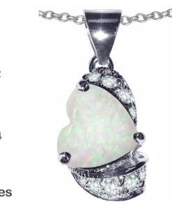Star K Sterling Silver Heart Shape 8mm Pendant Necklace Created Opal 8 51QYg321QL