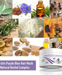 Vitamins Keratin Purple Hair Mask - Violet Blue Protein Deep Conditioner Treatment - Toner for Blonde Platinum Silver Gray Ash or Brown Colored Dry and Damaged Brassy Hair 27 51QZVRT43L