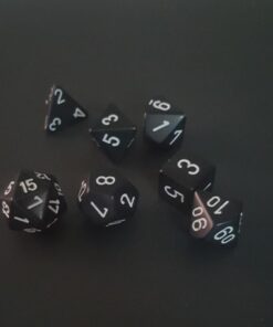 Chessex Dice: Polyhedral 7-Die Opaque Dice Set - Black with White 5 51Qftb1K2bL