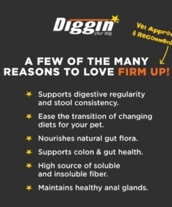 Diggin' Your Dog Firm Up Pumpkin for Dogs & Cats, 100% Made in USA, Pumpkin Powder for Dogs, Digestive Support, Apple Pectin, Fiber, Healthy Stool, 16 oz 16 oz (Pack of 1) 20 51QkcBRWsIL