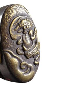 Handmade Sword - Samurai Katana Sword, Battle Ready, Hand Forged, 1045 Carbon Steel, Heat Tempered, Full Tang, Sharp, Wooden Scabbard Raijin Tsuba 13 51QoF8sERAL