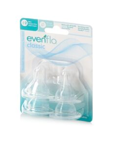 Evenflo CustomFlow Classic Silicone Nipples, Medium Flow (3-6 months) 4 ea (Pack of 2)