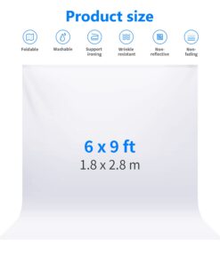 Alternative view of Neewer 6x9 feet/1.8x2.8 meters Photo Studio 100 Percent Pure Polyester Collapsible Backdrop Background for Photography, Video and Television (Background Only) - White 6x9FT/1.8x2.8M