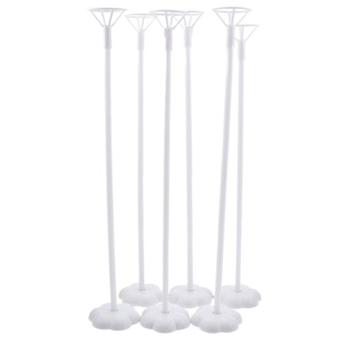 Towashine 6Pcs Balloon Cup with Stick and Flower Base Table Desktop Support Holder for Wedding Party Supplies