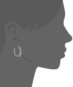 Amazon Collection Platinum or Gold-Plated Sterling Silver Infinite Elements Zirconia Graduated Hoop Earrings, 1" Diameter 8 51R1uAvnx7S