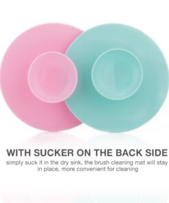 fantcen Make-up-Pinsel von Silikon Pinsel Reinigung Matte Pinsel Scrubber Board Tragbarer Mini Pad für Kosmetik Body Paint Set of 2 (Pink & Grün)… 16 51R2VllwmML