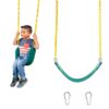 Squirrel Products Heavy Duty Strap Swing Seat - Playground Swing Seat Replacement and Carabiners for Easy Install - Green Green, 1 Pack Heavy Duty