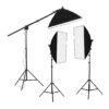 Fancierstudio Lighting Kit 2400 Watt Professional Video Lighting Kit with Three Softbox Lights, Boom Arm Hairlight Softbox, Lighting Kit for Studio Photography and Continuous Lighting (9004SB2) 50 51R65ruVIL