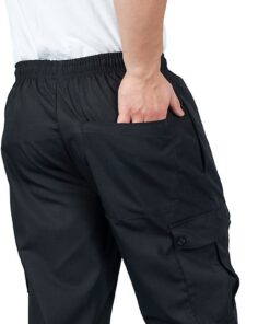 Alternative view of KNG Black Baggy Cargo Chef Pants for Men and Women – Drawstring Waist X-Large