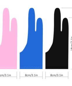 SENHAI Digital Artist Gloves for Graphic Tablet Pen Display, 3 Pack Free Size 2 Finger Gloves for drawing painting - Sapphire Blue, Pink, Black 3 colors - Sapphire Blue, Pink, Black 23 51R8T7vWylL